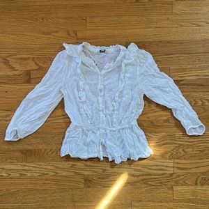 White Lucky Brand Peasant Top